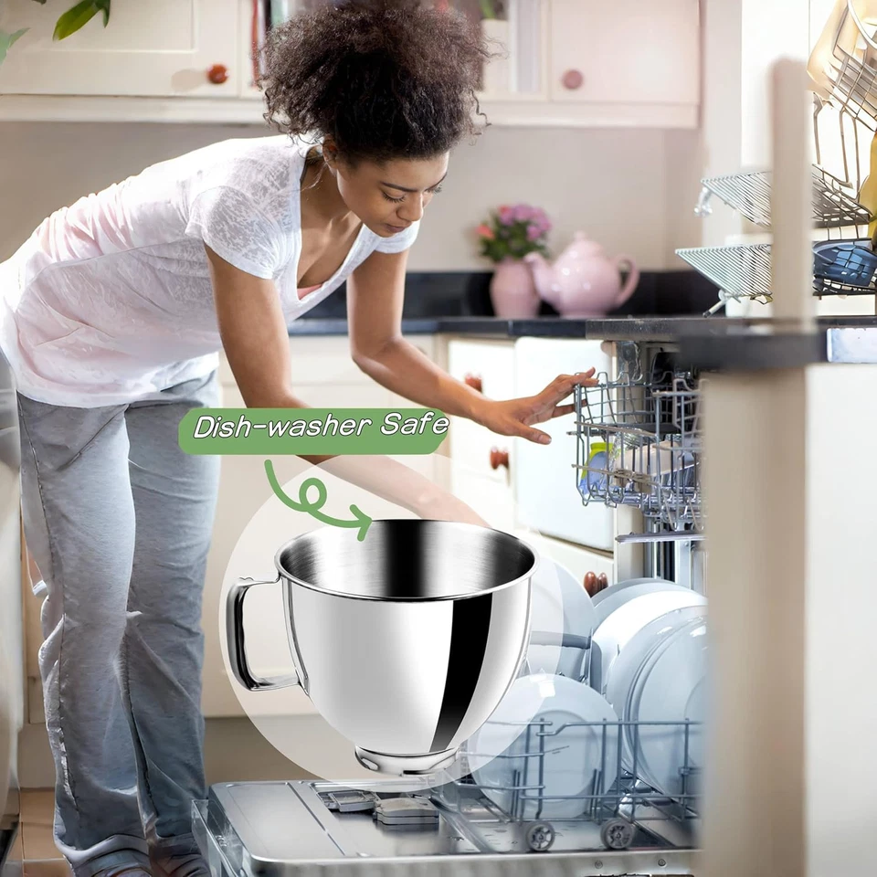 5 Quart Stainless Steel Mixer Bowl for KitchenAid Stand Mixers, Compatible...