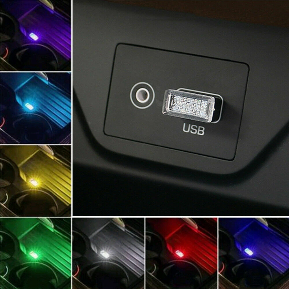 1X Mini USB LED Car Interior Light Neon Atmosphere Ambient Lamp Bulb Accessories
