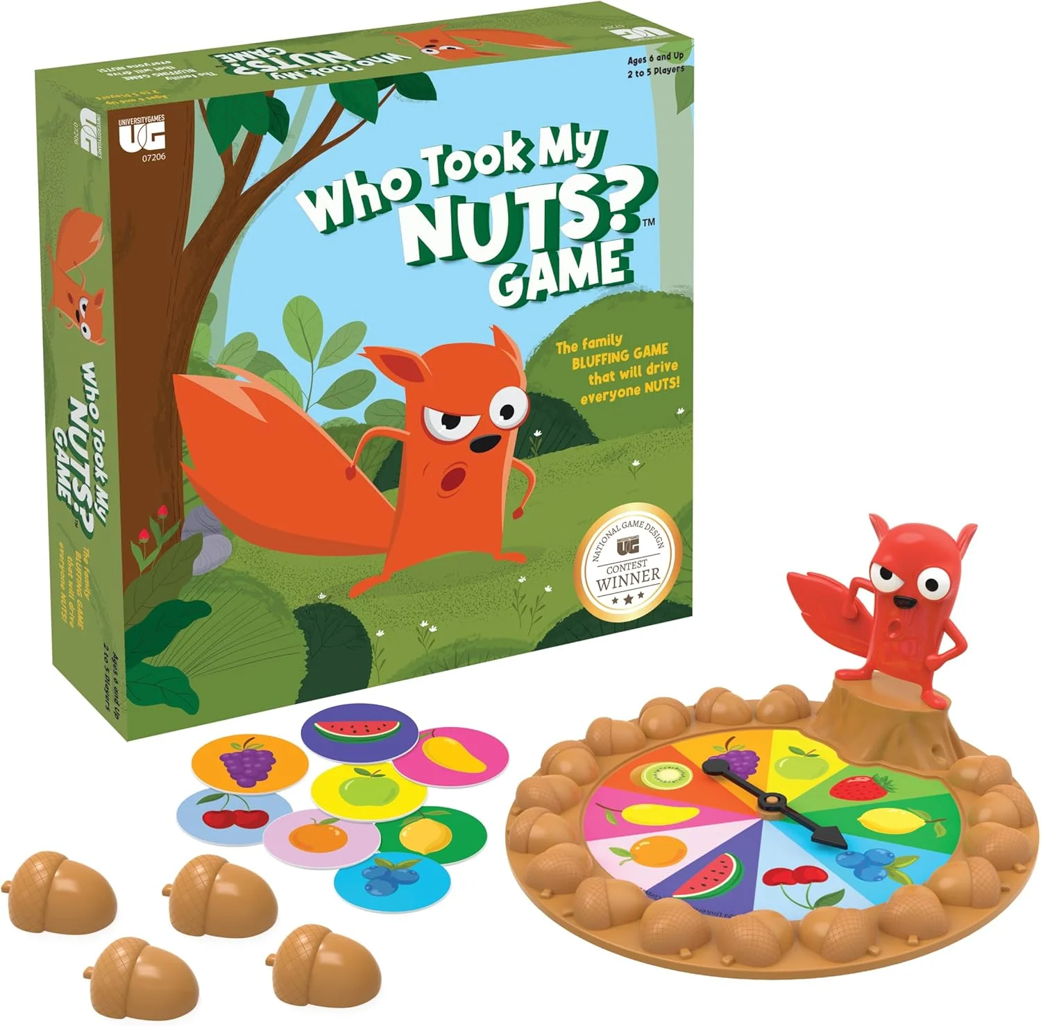 , Who Took My Nuts? Family Bluffing Game, Ages 6+, Trade Fruit, Outsmart Friends & Collect Acorns, Fast, Fun Game for Family Nights & Gatherings