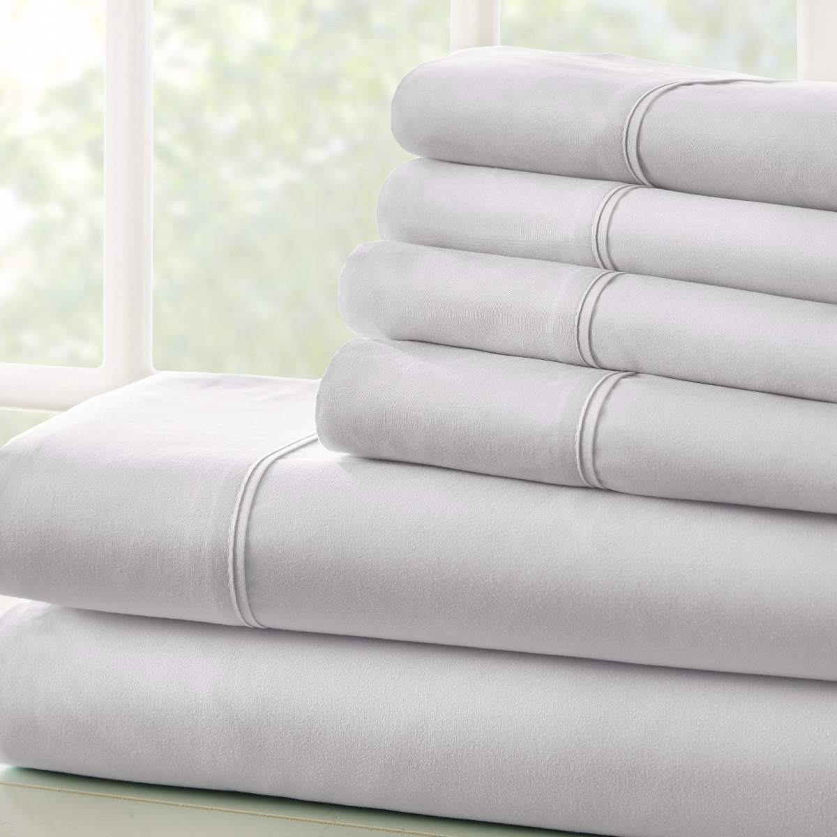 Softest Brushed Microfiber 6PC Bed Sheets Set with Deep Pocket by Kaycie Gray