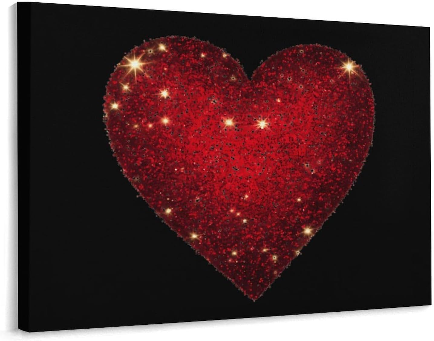 Red Glitter Pattern Heart Funny Canvas Wall Art Paintings Artwork Modern Decor for Home Living Room