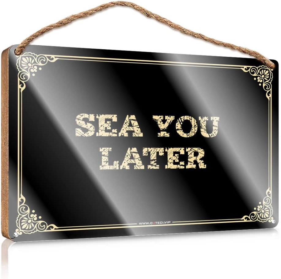 Box Signs Room Decor for Men Sea You Later Wooden Sign Apartment Decor Wood Signs for Home Decor(23X35Cm)