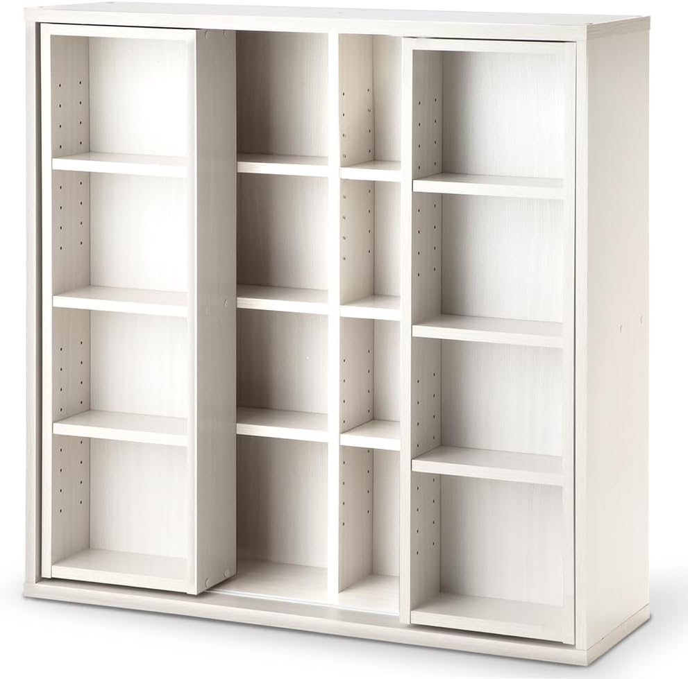 Iris Ohyama CSD-9090 Bookshelf, Large Capacity, Shelf, Storage Rack, Slim, Stylish, Toy, Slide, Storage, Width 35.4 X Depth 11.5 X Height 36.5 Inches (90 X 29.2 X 92.2 Cm), Slide Shelf, Open Rack,