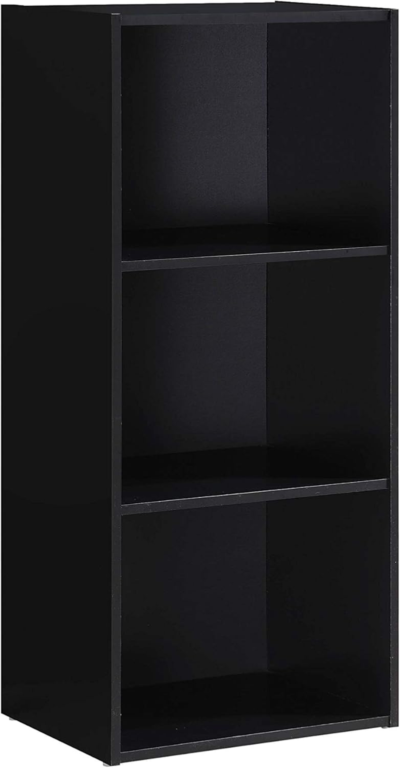 Import 3 Shelf Bookcase, Black