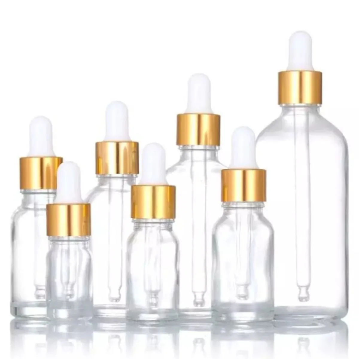 5/10/15/20/30/50/100ML Empty Clear Glass Dropper Bottle for Serum Essential Oil Perfume Refillable Liquid Container Eye Drop