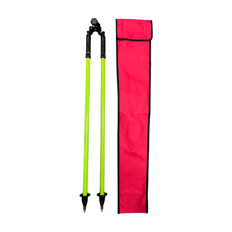 Green 2Pcs Surveying Pole Thumb Release Bipod for Prism Pole Nikon South Total Station GPS GNSS Green