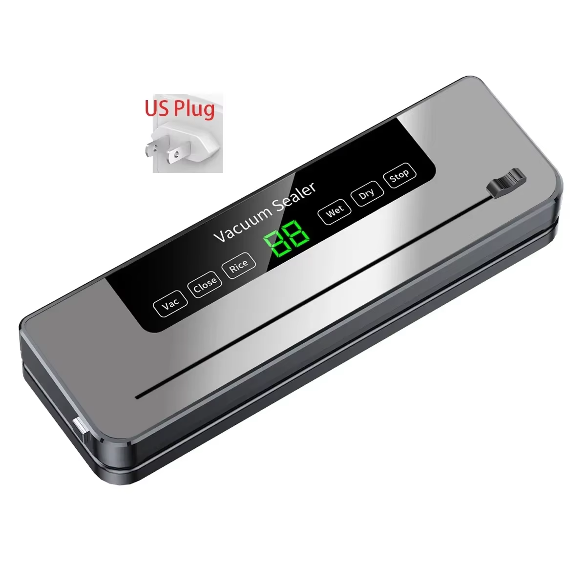Electric Vacuum Sealer Food Storage Seal Touch Button Dry/Wet Built-In Cutter Kitchen Food Sealing Vacuum Packaging Machine