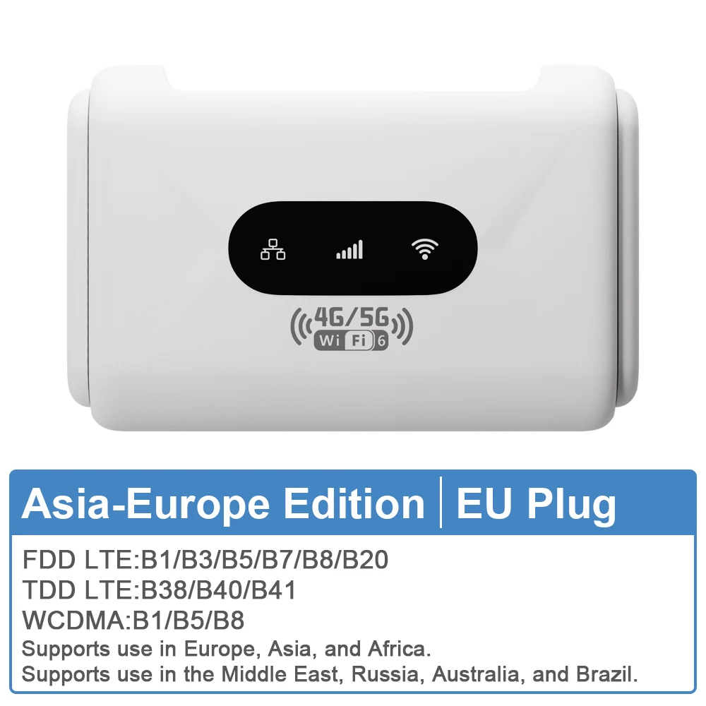 Wifi6 Router 4G LTE Router 300Mbps Modem 4G Wifi Portable Router Compatible with Non-Contract 5G SIM Cards Plug and Play